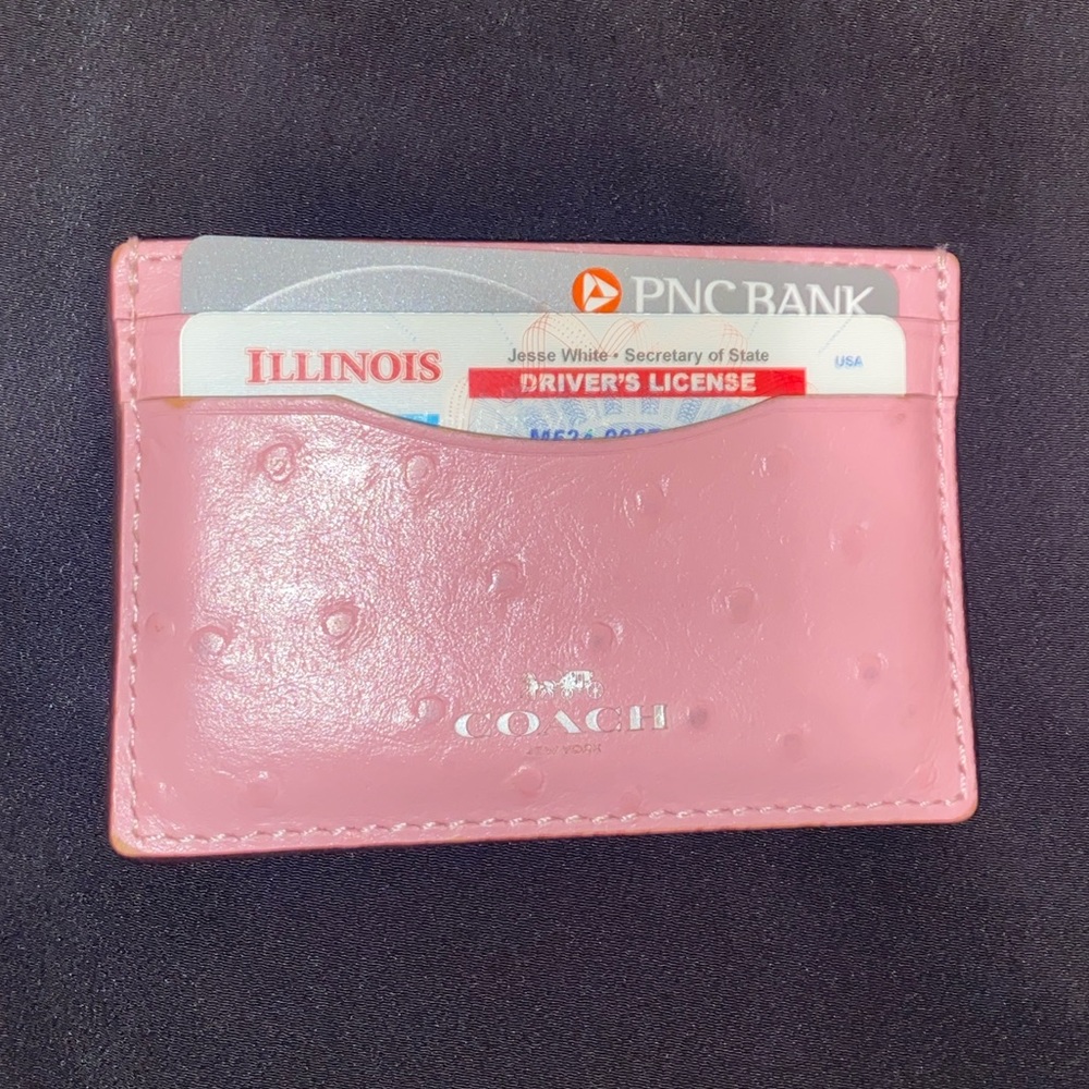 Genuine ostrich Coach card wallet